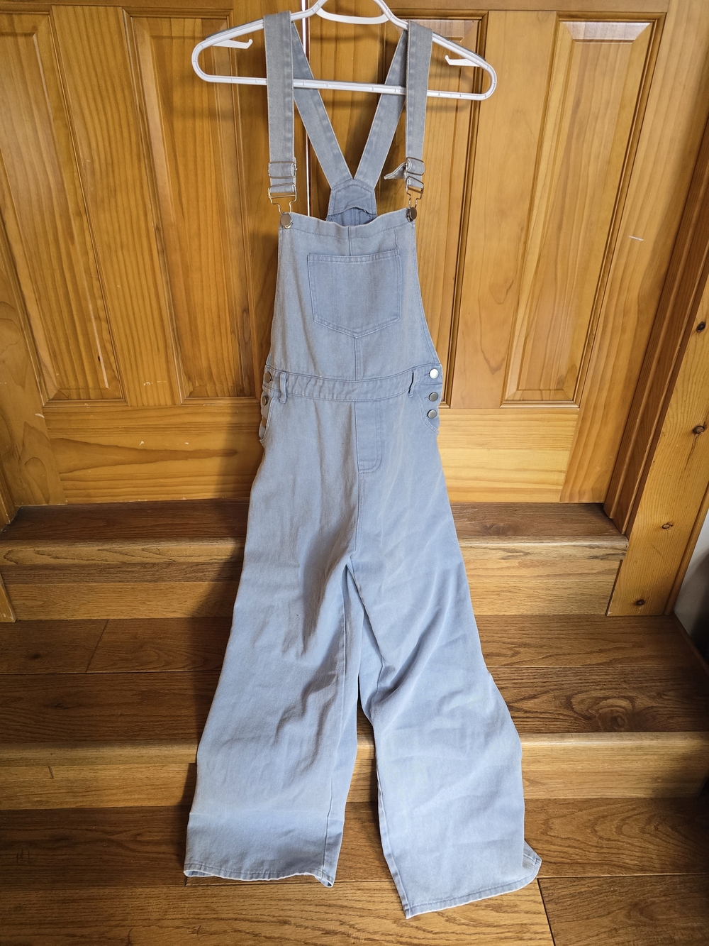 She + Sky Light Blue Wide-Leg Denim Overalls